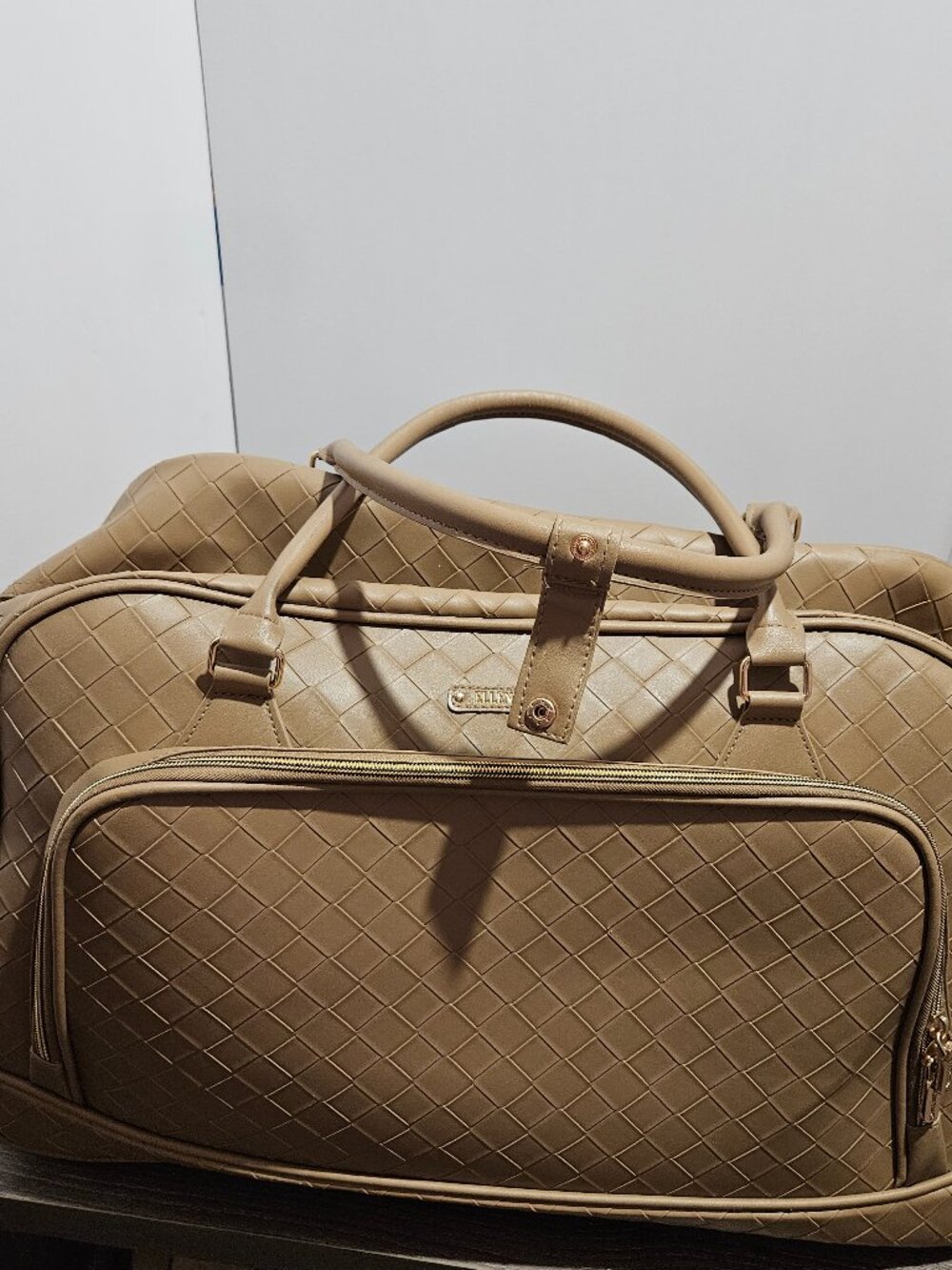 Ellen Tracy Woven Weekender Duffle Bag